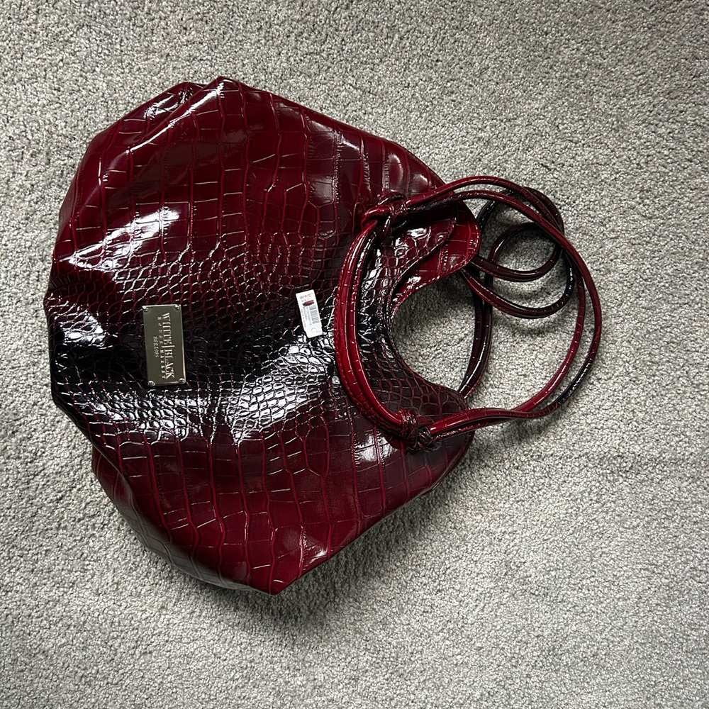 Wine Red Textured Women's Bag